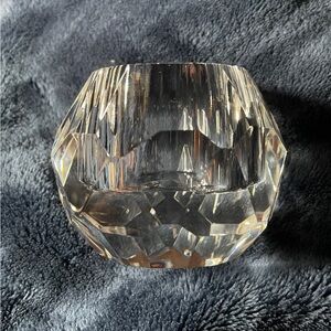 Oleg Cassini Crystal Votive Candle Holder 2.5" Cut Ball Design